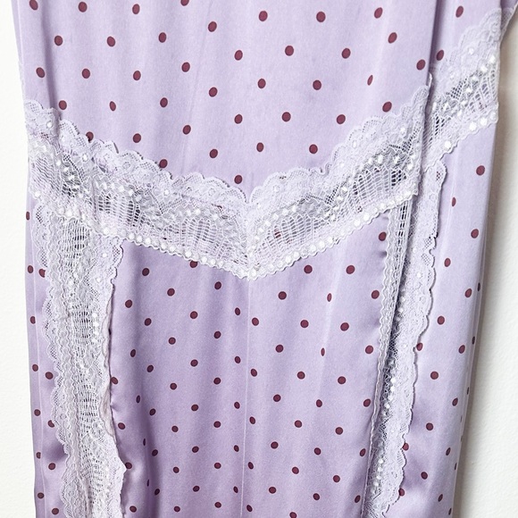 Free People Bad For You Slip Dress Petal Combo Purple Lace Dot Extra Large - Picture 4 of 10